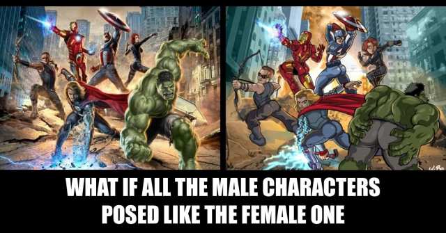 what if all the male characters posed like the female one